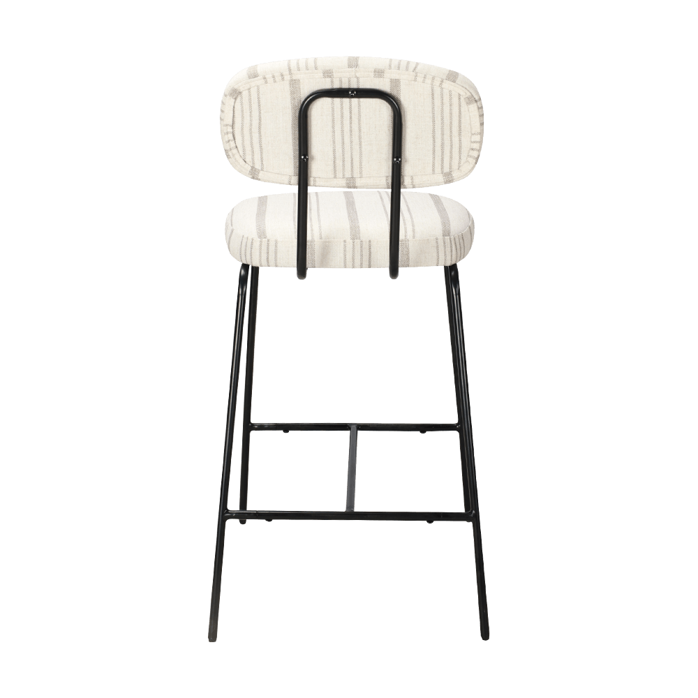 เก้าอี้รับประทานอาหารหุ้มขาโลหะพร้อมหลัง