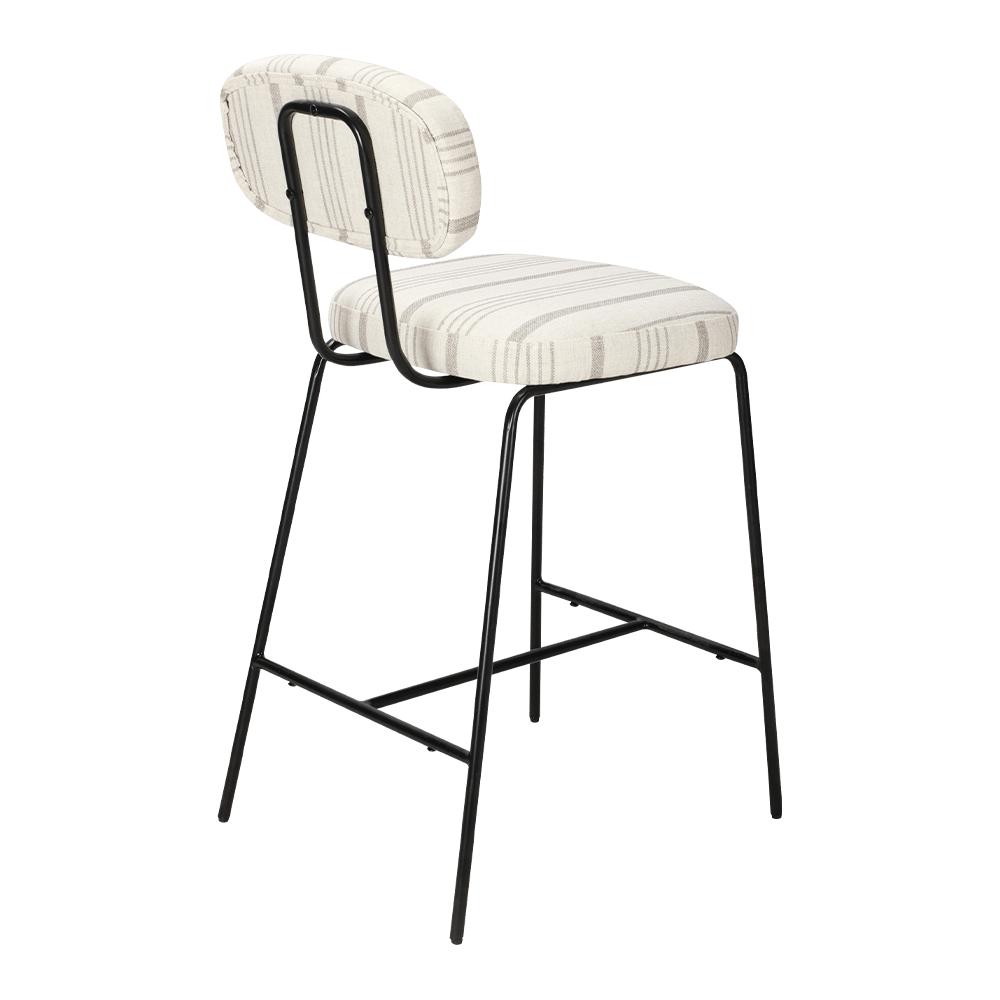 เก้าอี้รับประทานอาหารหุ้มขาโลหะพร้อมหลัง