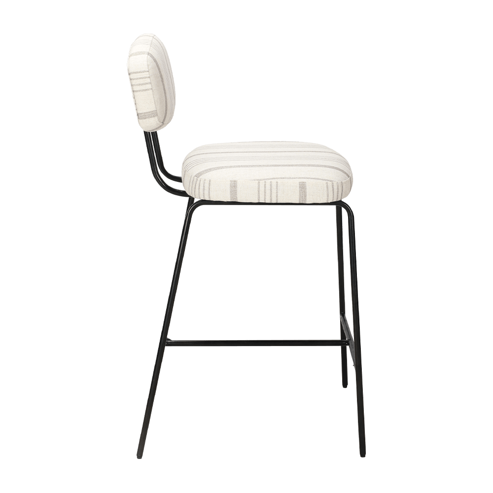 เก้าอี้รับประทานอาหารหุ้มขาโลหะพร้อมหลัง