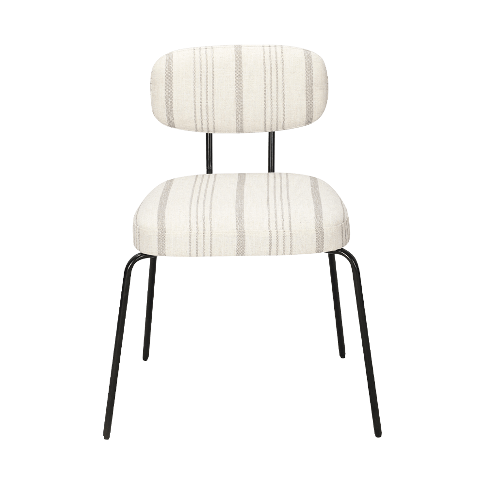 เก้าอี้รับประทานอาหารโลหะทันสมัยสีขาว