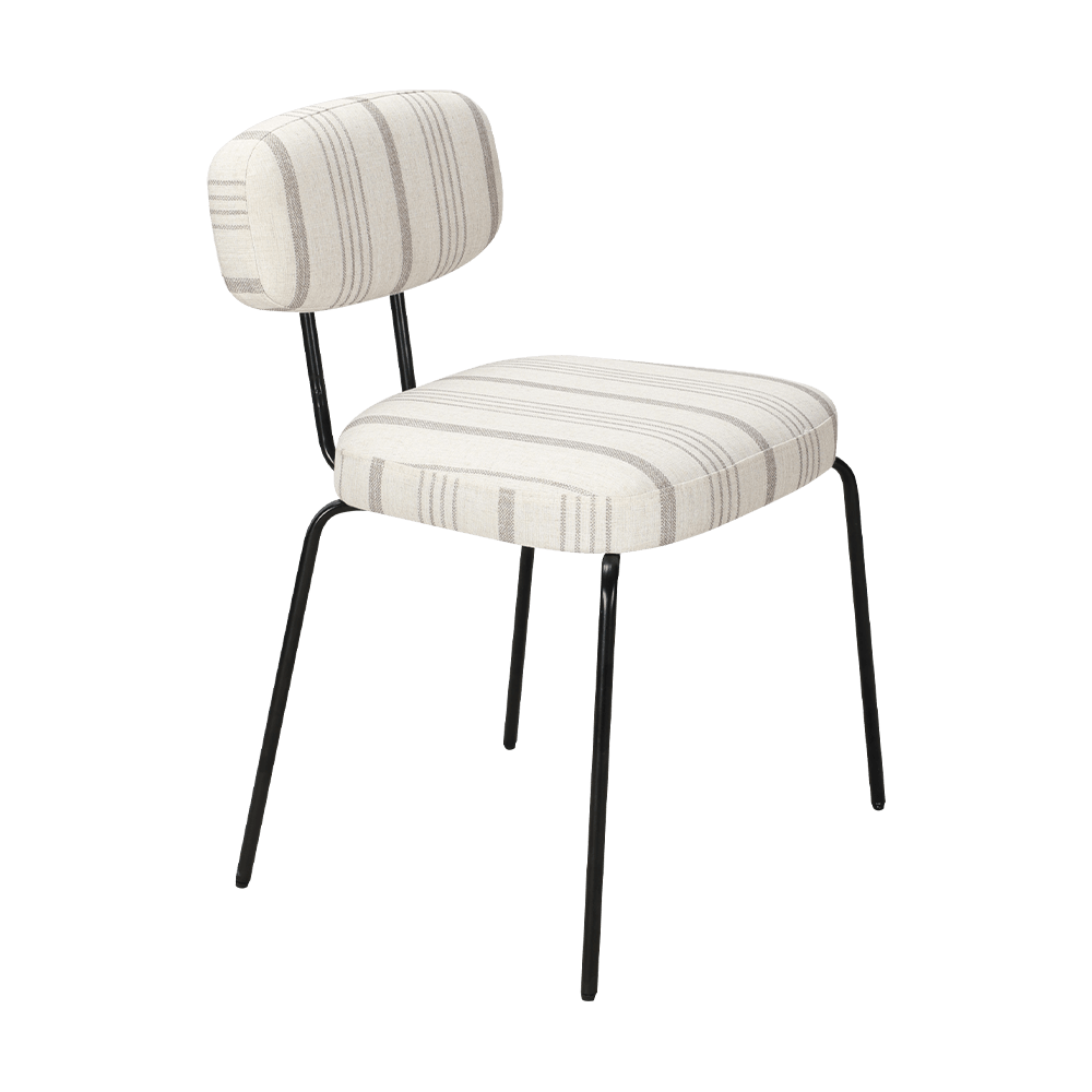 เก้าอี้รับประทานอาหารโลหะทันสมัยสีขาว