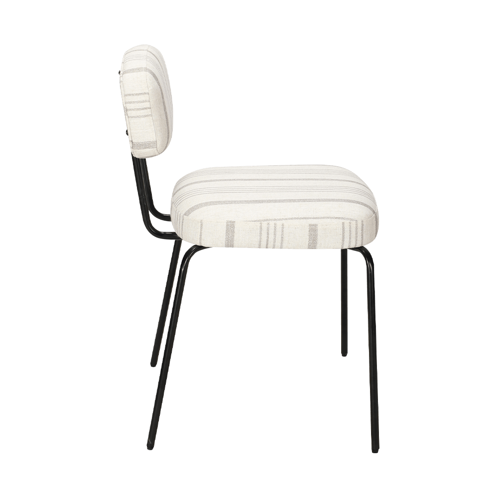 เก้าอี้รับประทานอาหารโลหะทันสมัยสีขาว