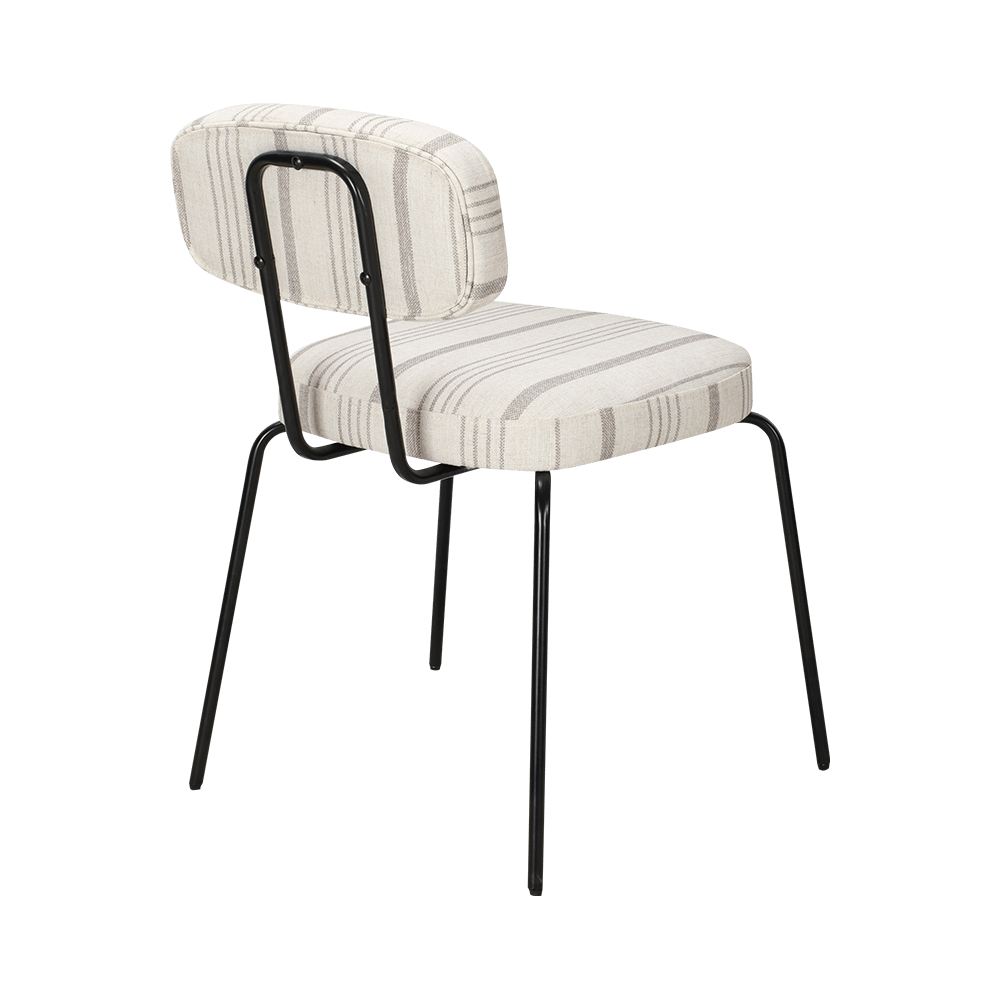 เก้าอี้รับประทานอาหารโลหะทันสมัยสีขาว