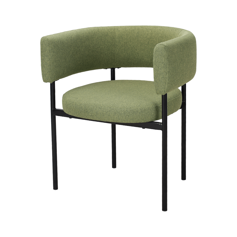 เก้าอี้รับประทานอาหารขาโลหะสีเขียวกรด