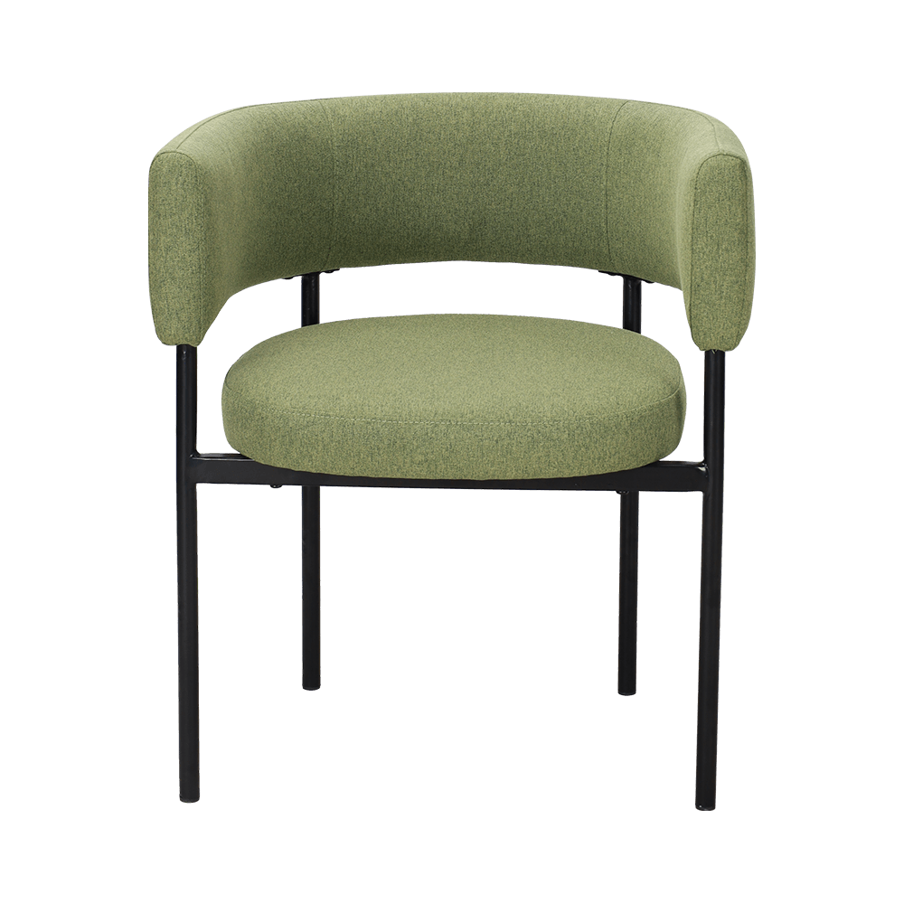 เก้าอี้รับประทานอาหารขาโลหะสีเขียวกรด