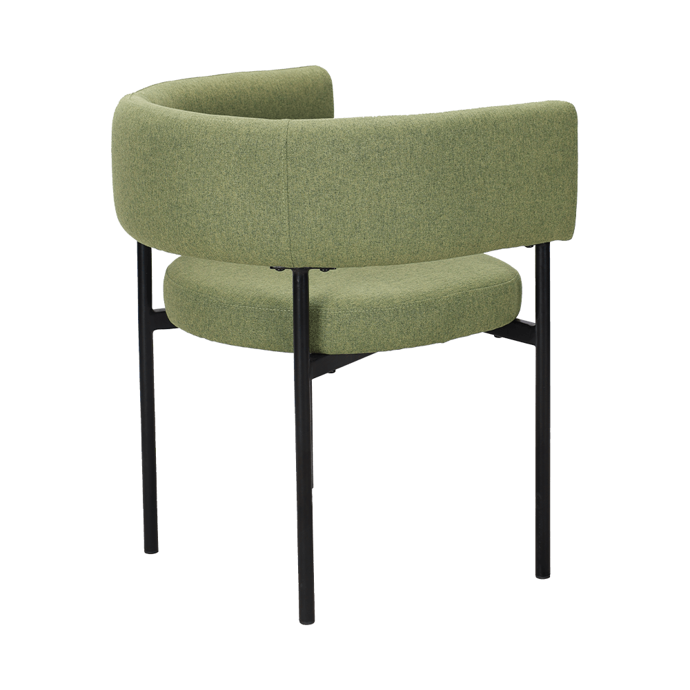 เก้าอี้รับประทานอาหารขาโลหะสีเขียวกรด